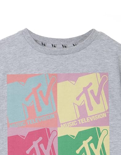 MTV Girls Colour Block Grey Short Sleeved T-Shirt | Playful Design | Vibrant Graphics | Stylish Iconic Brand Kids Top4