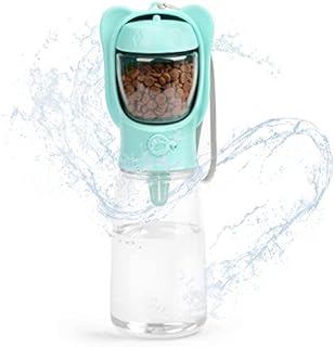 Coomazy Dog Water BottlePortable Dog Drinking Bottle for Walking Leak Proof Outdoor Water Dispenser with Food Container Pet travel Bottle(550ml Blue)