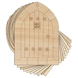 Holztüren im Gothic Stil C, 3 mm, Sperrholz, Gebäudearchitektur (5 x 3,5 cm, oberes Mittelloch) 10 Stück