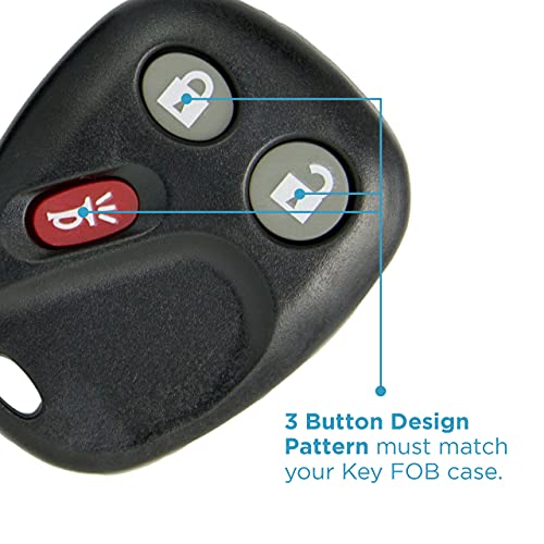 Keyless2Go Replacement For New Shell Case And Button Pad For Remote Key Fob With Fcc Lhj011 - Shell Only (2 Pack) #TOP1