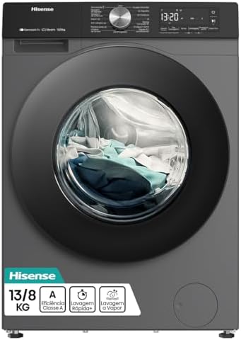 Hisense Lava e Seca, 13kg Lavagem/8kg Secagem, Wi-Fi, Steam, 13 P...