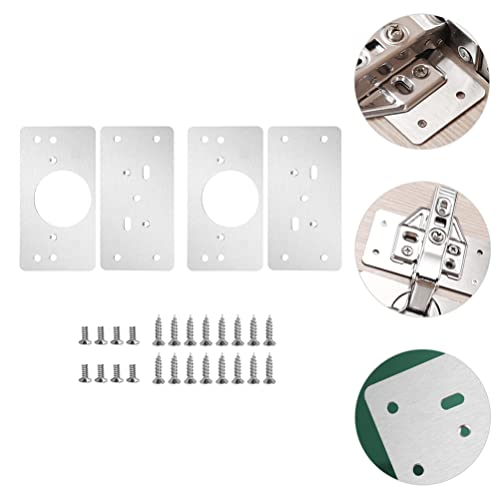 DOITOOL 10 peças de dobradiças de armário, placas de reparo de dobradiça de aço inoxidável, kit de s
