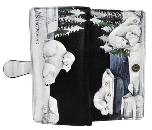Shag Wear Polar Bear Scene Large Animal Wallet for Women and Teen Girls Vegan Faux Leather 7