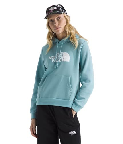 THE NORTH FACE Women's Evolution Half Dome Hoodie | Sweatshirt with Hood, Adjustable Drawcord, Kangaroo Hand Pocket, Ribbed Cuffs & Hem, Blue Eclipse, Large