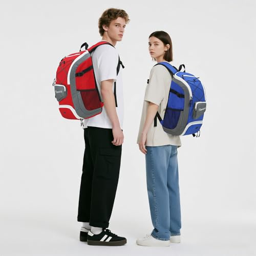 Medium Travel Backpack 30L Water-Resistant Laptop backpack with Shoe Compartment Wet Pocket Chest Straps 15.6 inch Laptop Sleeve for College Daypack Hiking Sport Gym Backpack, Red2