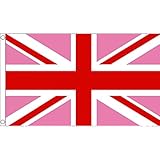 Enganches : Ojales metálicos AZ FLAG Bandera del Reino Unido Rosa 150x90cm - Bandera Inglesa - BRITANICA – UK 90 x 150 cm