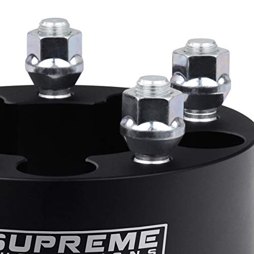 Supreme Suspensions - 1.5" Wheel Spacers Kit For Ford Ranger/Explorer/Bronco 2Wd 4Wd - Bp: 5X4.5 / Cb: 82.5Mm / Studs: 1/2" X20 [4Pc Black Pack] - 4 Tire Valve Caps Included #TOP7