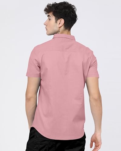 Image of BRUCEWANE Men's 100% Cotton Half Sleeve Shirt