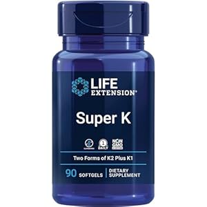 Life Extension, Super K, Vitamin K-Complex with MK-7, Depot, High Dose, 90 Softgels, Laboratory Tested, Gluten-Free, SOYA-Free, Non-GMO, 2.600mcg Vitamin K