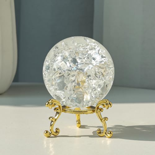 Boule de cristal craquelée transparente 50mm objet décoration maison - 3