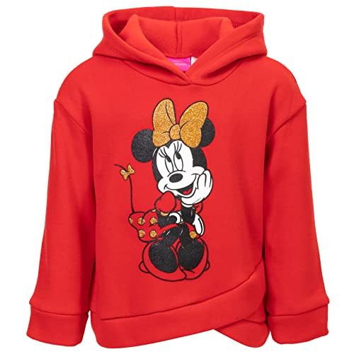 Image of Disney Minnie Mouse Fleece Pullover Crossover Hoodie and Leggings Outfit Set Infant to Big Kid Sizes (12 Months - 14-16)