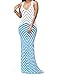 shekiss Women Sleeveless Sexy Maxi Stretch Bodycon Party Bandage Club Dresses X-Large Skyblue