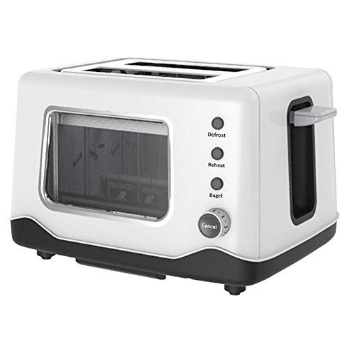 Vidrio Desmontable Transparente de 2 Capas, tostadora automática de 2 rebanadas, calefacción Simple/Doble de 2 Lados, función de recalentamiento/descongelamiento / cancelación-297 * 240 * 93MM