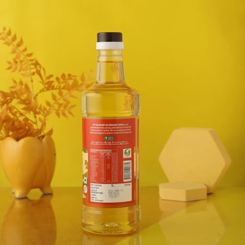 Image of Organic India Sunflower Oil, 1000ml | Lab Tested on 250+ Parameters | Certified Organic| Cold Pressed Oil with Natural Flavours and Aroma | Extracted from Organically Grown Sunflower Seeds (Pack of 3)