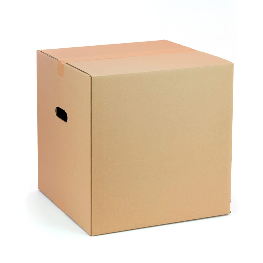 Confezione da 10 scatole di cartone Trasporti, scatola con manici per una facile manipolazione, dimensioni 40x40x40 cm, scatola cartone ultra resistente, 100% ecologico