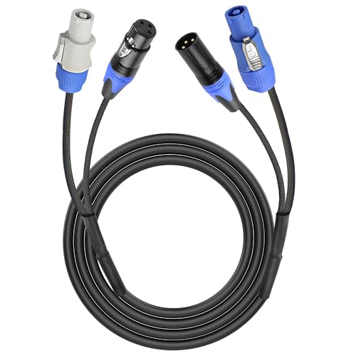 Câble PowerCon XLR combo pour éclairage de scène 16 AWG et alimentation AC