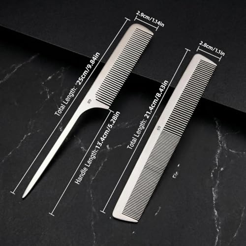 Set de 2 Peines de Metal Durables Kit Profesional miniatura 5