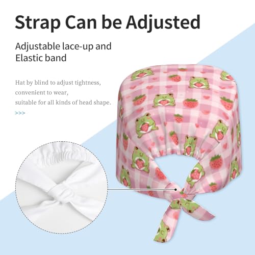 Image of Adjustable Scrub Cap with Sweatband, Breathable Working Hat for Men /Women