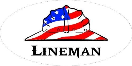 3 - Lineman Hard Hat/Helmet Stickers 1 1/2" x 3" H242