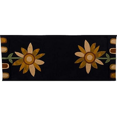 Home Collections by Raghu Sunflower Power Black Table Runner,One Size,TRDG0037 Cover