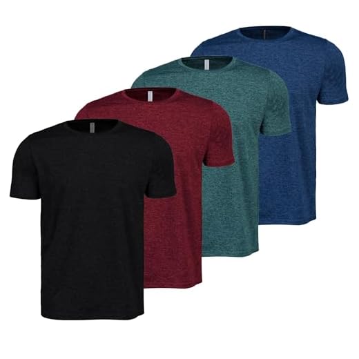 Kit 4 Camisetas Masculina Dry Fit tecido Anti-Odor Para Academia Treino Fitness Do M ao G1 (Preto-Azul-Verde-Vinho, G1)