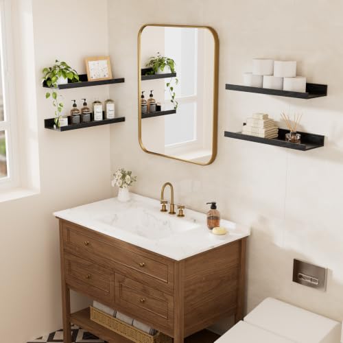 Image of BAYKA 15.7x5.12 Floating Shelves for Wall,Room Decor,Raised Lip,4 Pack