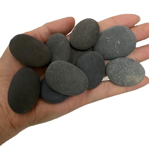 juexiyarticle 2.5-3.5cm Flache Steine zum Bemalen, Kieselsteine zum Basteln,Flusssteine für Aquarium Steine Grau Dekosteine,ca. 45 Stücke