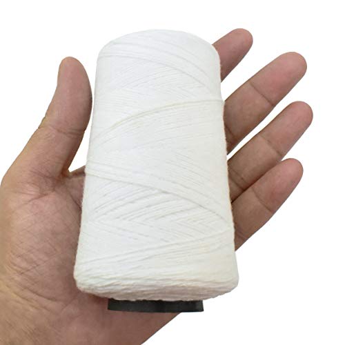 Image of EmbroideryMaterial White Polyester and Cotton Thread for Embroidery, Sewing, Craft, and Stitching - Machine Compatible (2 Rolls, 450 Meters)