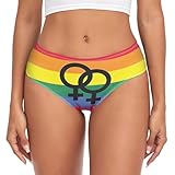 RPLIFE Rainbow Lesbian Pride Flag Sexual Identity Women's Brief Underwear, Women Comfort Panties, Womens Spandex Panty, Womens Size Small Underwear Briefs