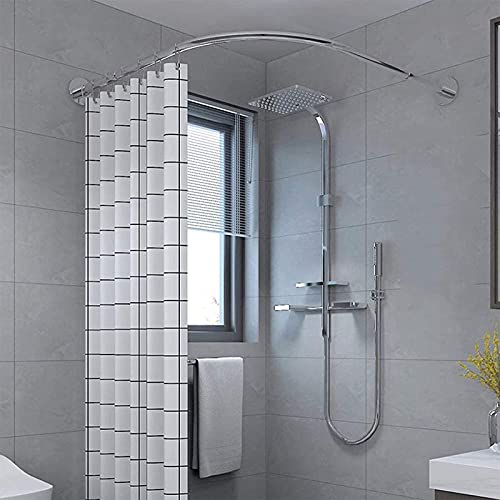 Tringle à rideau de douche robuste en L au design soigné et durable