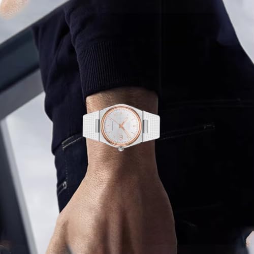 AIYIRUO Opaski do Zegarków Tissot PRX Series, Miękki Gumowy Pasek do Zegarków Tissot PRX Powermatic 80.12mm Szybkie Zwolnienie z Metalowym Adapterem Męskie Paski do Zegarków Tissot PRX T137.407/410