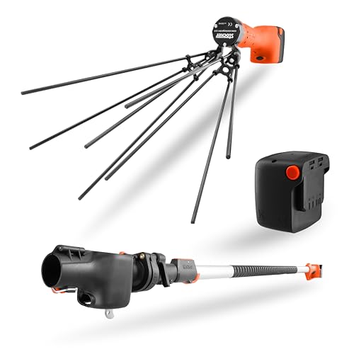 STOCKER - Kit Raccolta Olive Professionale 21V - Abbacchiatore Elettrico, Batteria 4Ah, Manico Telescopico 3m - per Olive e Frutti - Garanzia 60 Mesi