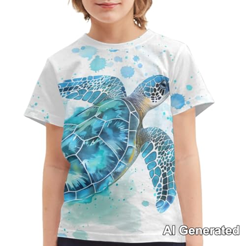 Image of Xhuibop Kids Tshirts Girls Boys 3-16 Years Summer Clothes for Teens Loose Fitting Tops