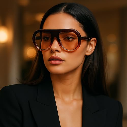 Popular Fashion Pilot Sunglasses Women Retro Chunky Designer Men Punk Gradient Shades UV400 Oversized Sun Glasses3