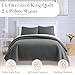 Southshore Fine Living, Inc. Oversized Quilt King Size Set, Grey Bed Spread King Size/California with 2 Matching Pillow Shams, Soft Microfiber Quilted Comforter Coverlet, Easy Care, Slate Grey