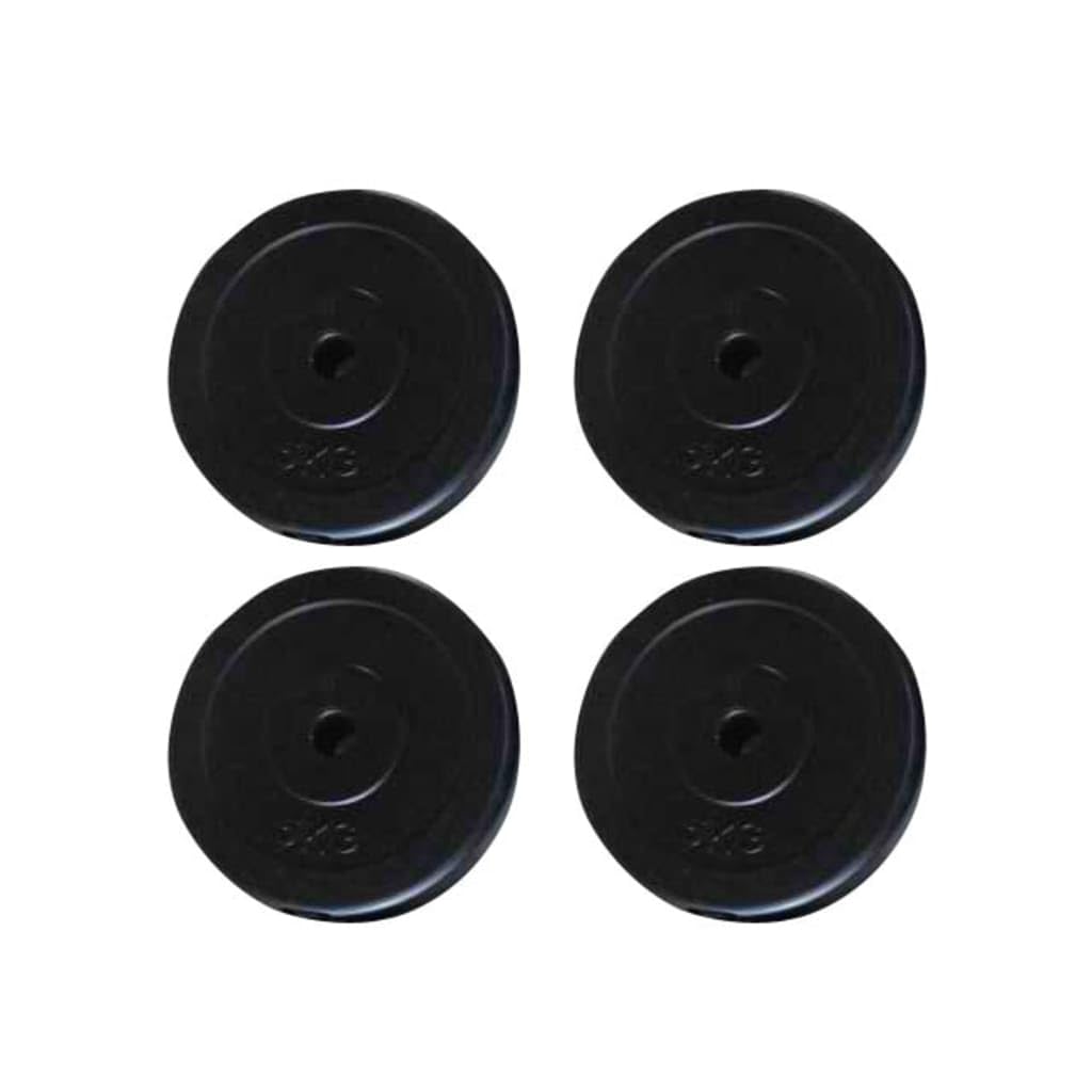 Genérico Discos de Pesas 4 Unidades 20 kg, Peso Libre Negro,90317