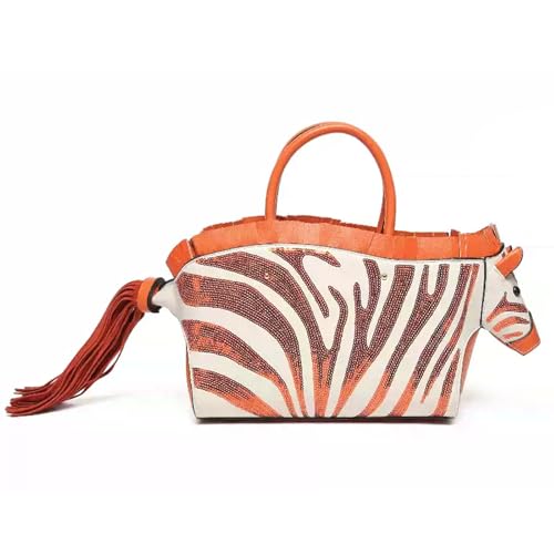 Basmgrzaia Women's Luxury Horse-Shaped Crossbody Handbag with Fringe - Unique Designer Purse for Casual & Special Events