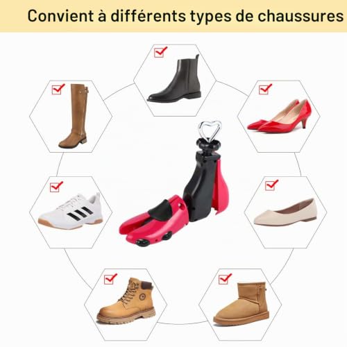 Halcent Embauchoirs à Chaussures Femme Homme Embauchoirs à Bottes, Plastique Ecarteur Chaussure Agrandisseur Embochoire Chaussure pour Homme Femme (Paquet de 1, 37-43) – vue 5