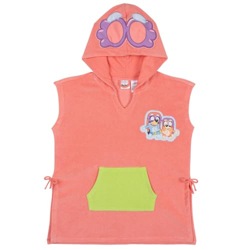 Image of Bluey Girls Loop Terry Cloth Hooded Swim Coverup Toddler to Big Kid Sizes (2T - 10-12)