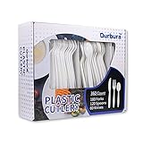 White Disposable Plastic Cutlery for Durable,disposable cutlery set,360 count plastic utensils