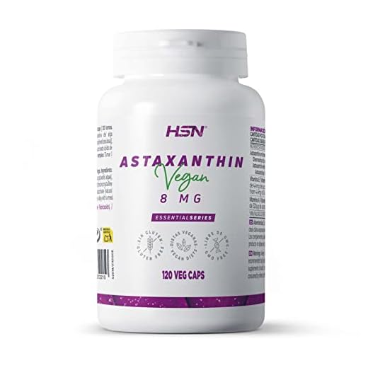 Astaxantina de HSN | 8 mg AstaREAL | Suministro para 4 Meses | Antioxidante + Antiinflamatorio + Salud Ocular + Apoyo Inmunológico | Vegano, Sin Gluten, Sin Lactosa, No GMO, 120 Cápsulas Vegetales