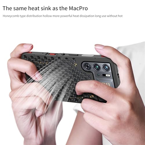 DAYJOY Premium Aluminum Heat Dissipation Case Cover Compatible with ZTE Nubia RedMagic 9 Pro Series, Luxury Honeycomb Style Metal Hollow Shockproof Anti-Scratch case (Light Blue)