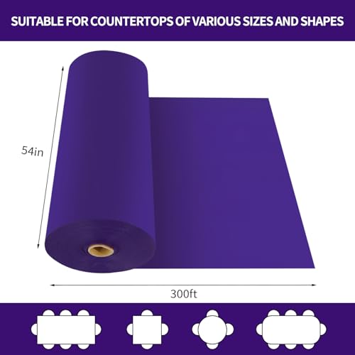 CXPSINC 54 Inch X 300 Feet Plastic Table Cover Roll Disposable Tablecloth with Slide Cutter for All Type/Shape Tables | Party, Banquet, Birthdays, Weddings(Dark Purple, 300 Feet) by CXPSINC - Used condition - Image 2