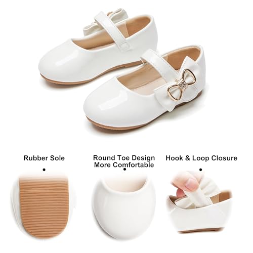 Image of Felix & Flora Toddler Flower Girl Dress Shoes - Baby Girl Ballet Mary Jane Flats for Party School Wedding