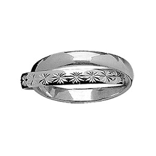 So Chic Jewels - 925 Sterling Silver 2 Ring Linked Wedding Band Ring - Size 6