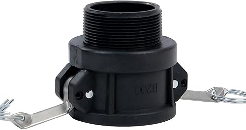 Miniatura 2 de Quafwia 1 PC de polipropileno leva ranura de montaje estándar tipo B Camlock accesorios, 2 "hembra acoplador x 2 "rosca macho 2 pulgadas accesorios