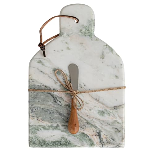 Tabla de Cortar Mármol y Madera con Cuchillo Natural y Verde miniatura 7