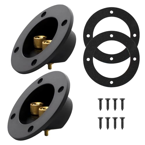 Makerele 2-Way Stereo Screw Cup Connectors 3 Inch(2 Pcs Black)