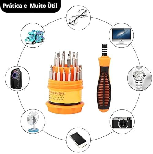 Mini Kit de Ferramentas Chaves de Precisão Fenda Philips Torx 30 Pontas com Ímas Jogo de Chaves de P