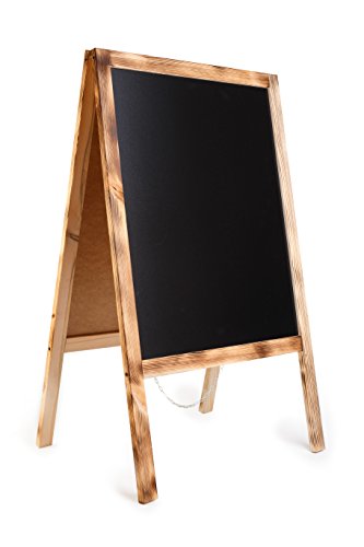 DWA Kundenstopper Holz Tafel Werbung Kreidetafel Aufsteller Werbetafel Holztafel Werbeaufsteller Straßenständer Gehsteig Holztafel A-Tafel - Burn FL2 Cover